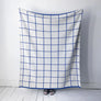 Cotton Knit Throw Blanket - Grid/Cobalt