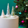 Winter Spruce LED Glass Lighted Trees - Set of 3