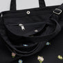 Embroidered Ditsy Floral Duck Bag - Black