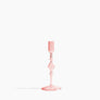 Tall Glass Candlestick Holder - Pink