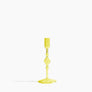Tall Glass Candlestick Holder - Yellow