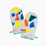 Oven Mitts - Blue Elements
