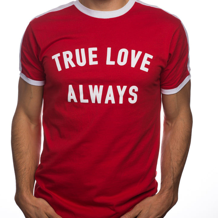 True Love Always Unisex Red Ringer T-shirt