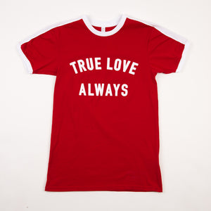 True Love Always Unisex Red Ringer T-shirt