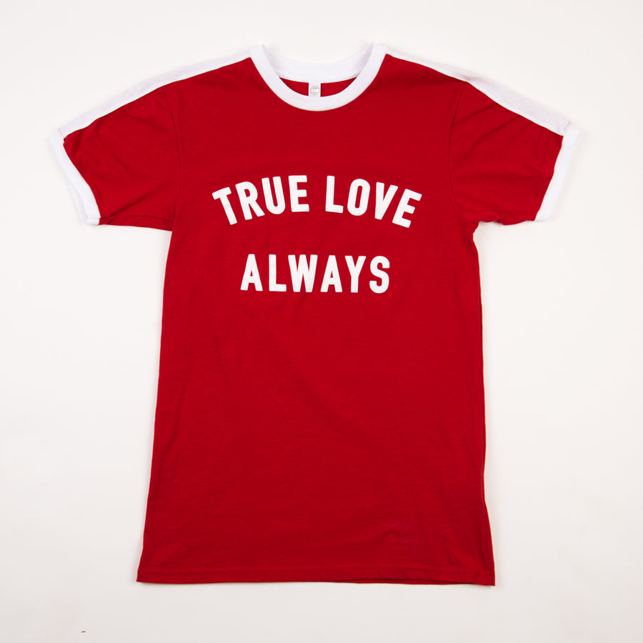 True Love Always Youth Ringer T-Shirt (red)