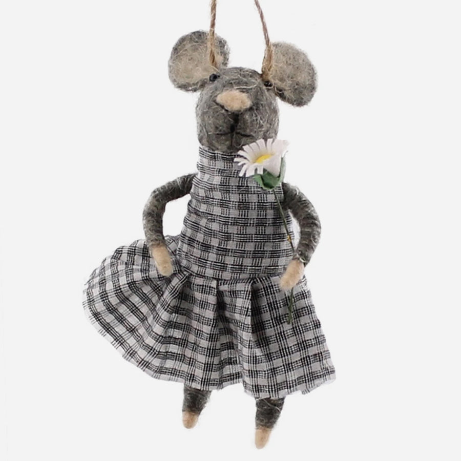 Girl Farmer Mouse Ornament