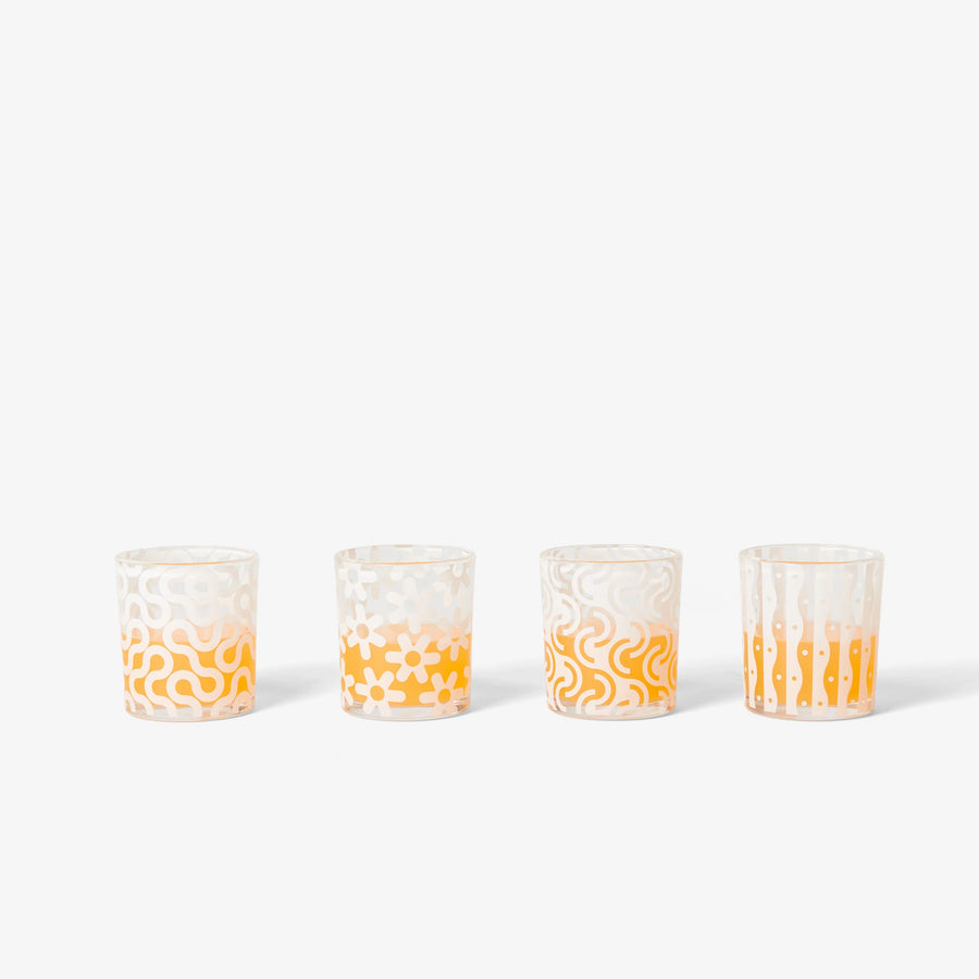 Pattern Glasses Set - White