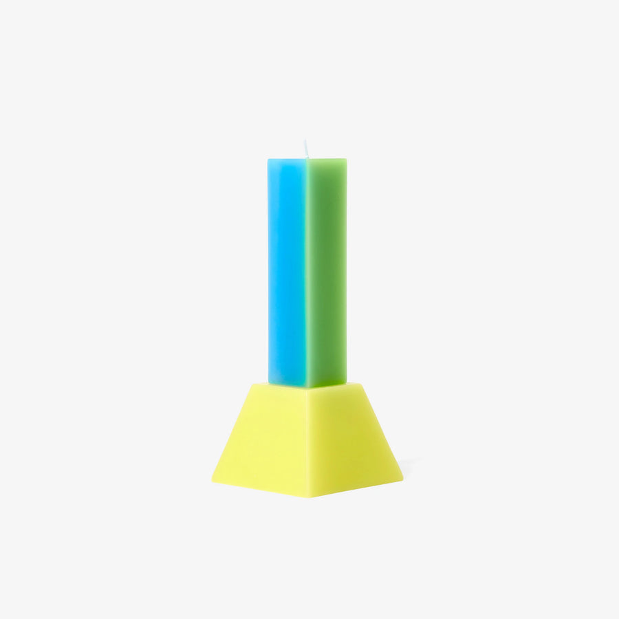 Happiness Pillar Candle (Blue/Green)