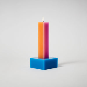 Happiness Pillar Candle  (Orange/Pink)