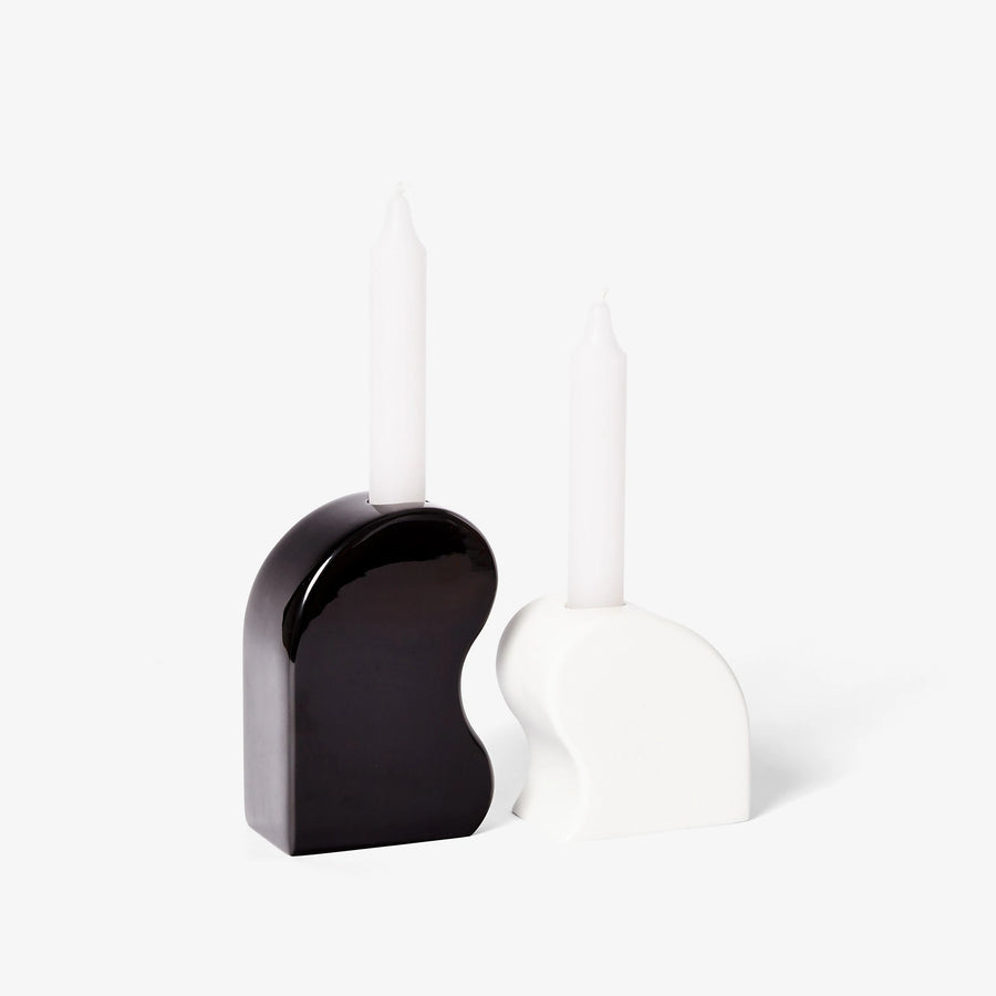Seymour Candle Holders (Black/ White)