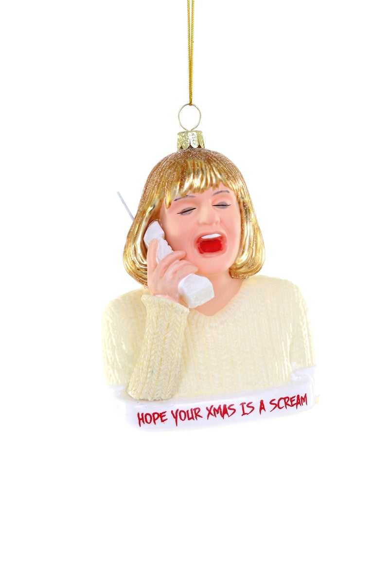 Hope Your Xmas Is A Scream Glass Ornament
