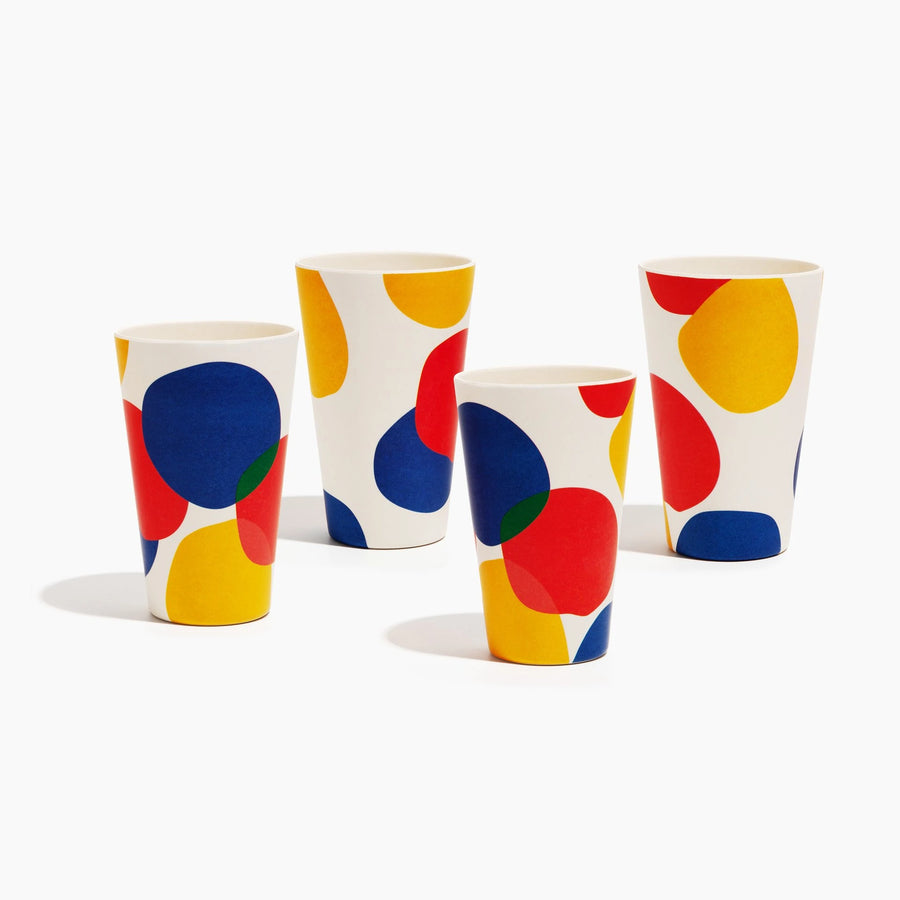 Bamboo Cup Set of 4 - Color Blots